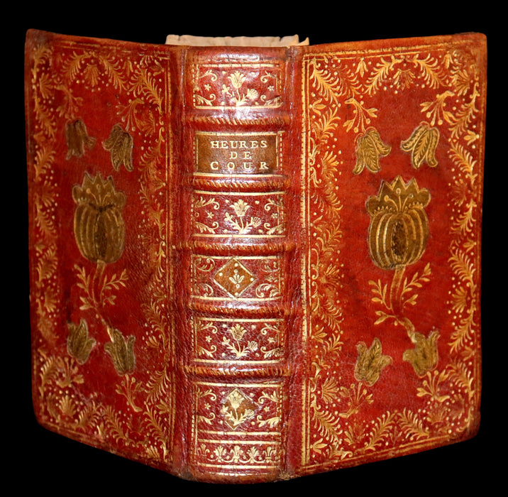 1753 Scarce French Latin Book in an Exquisite Binding - New Hours Dedicated to Madame the Princesse.