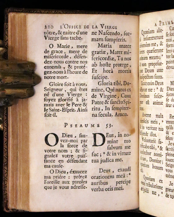 1753 Scarce French Latin Book in an Exquisite Binding - New Hours Dedicated to Madame the Princesse.