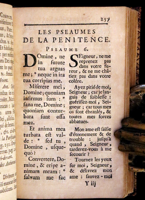 1753 Scarce French Latin Book in an Exquisite Binding - New Hours Dedicated to Madame the Princesse.