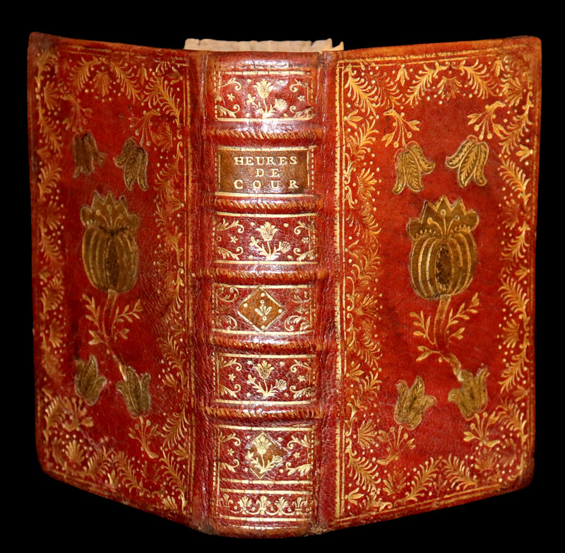 1753 Scarce French Latin Book in an Exquisite Binding - New Hours Dedicated to Madame the Princesse.