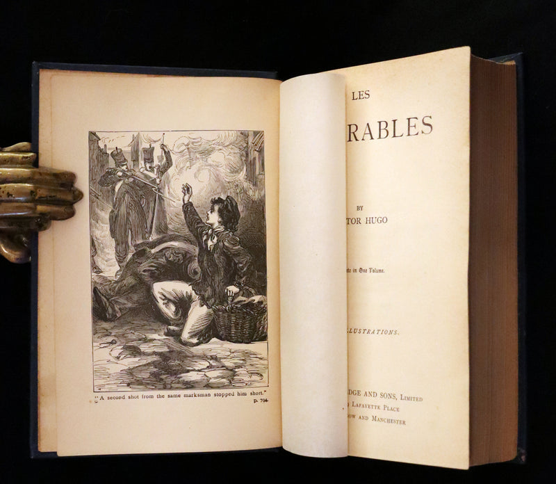 1890 Rare Victorian Book - Les Miserables by Victor Hugo. Illustrated.
