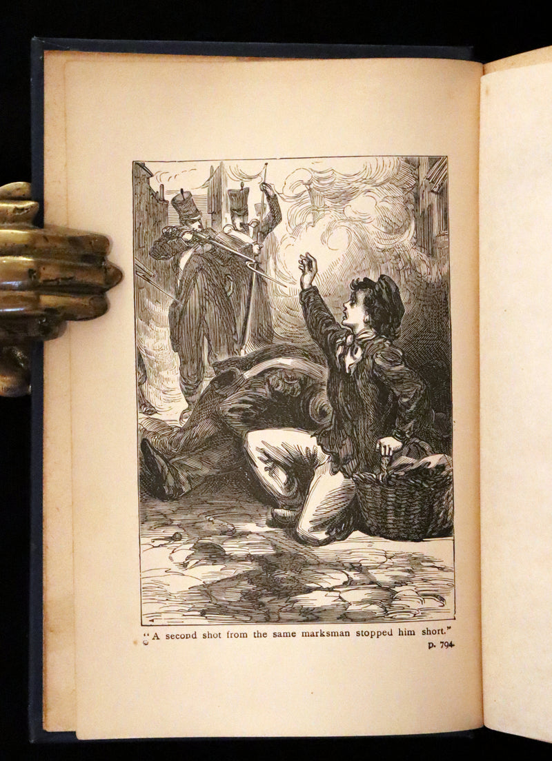 1890 Rare Victorian Book - Les Miserables by Victor Hugo. Illustrated.