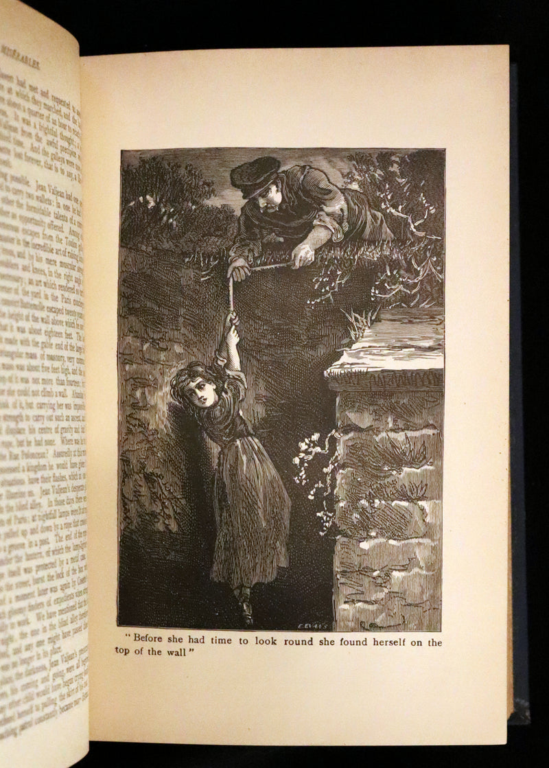 1890 Rare Victorian Book - Les Miserables by Victor Hugo. Illustrated.