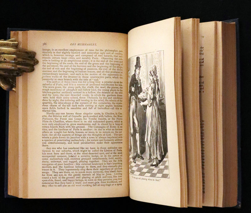 1890 Rare Victorian Book - Les Miserables by Victor Hugo. Illustrated.