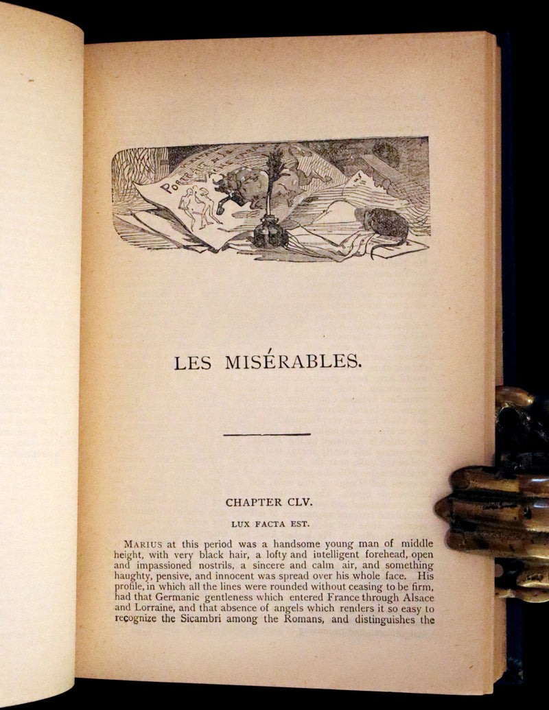 1890 Rare Victorian Book - Les Miserables by Victor Hugo. Illustrated.