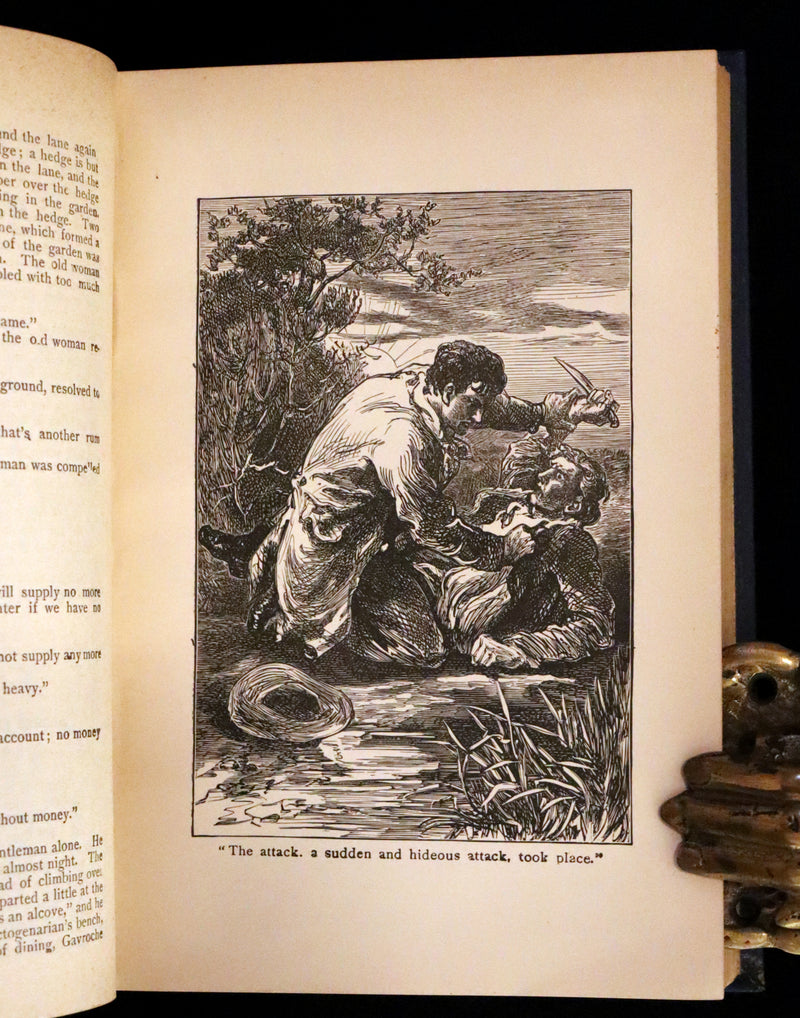 1890 Rare Victorian Book - Les Miserables by Victor Hugo. Illustrated.