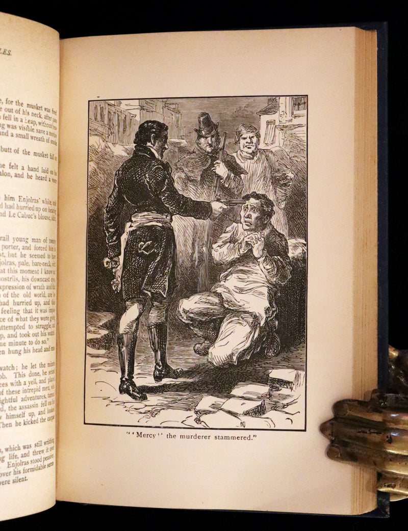 1890 Rare Victorian Book - Les Miserables by Victor Hugo. Illustrated.