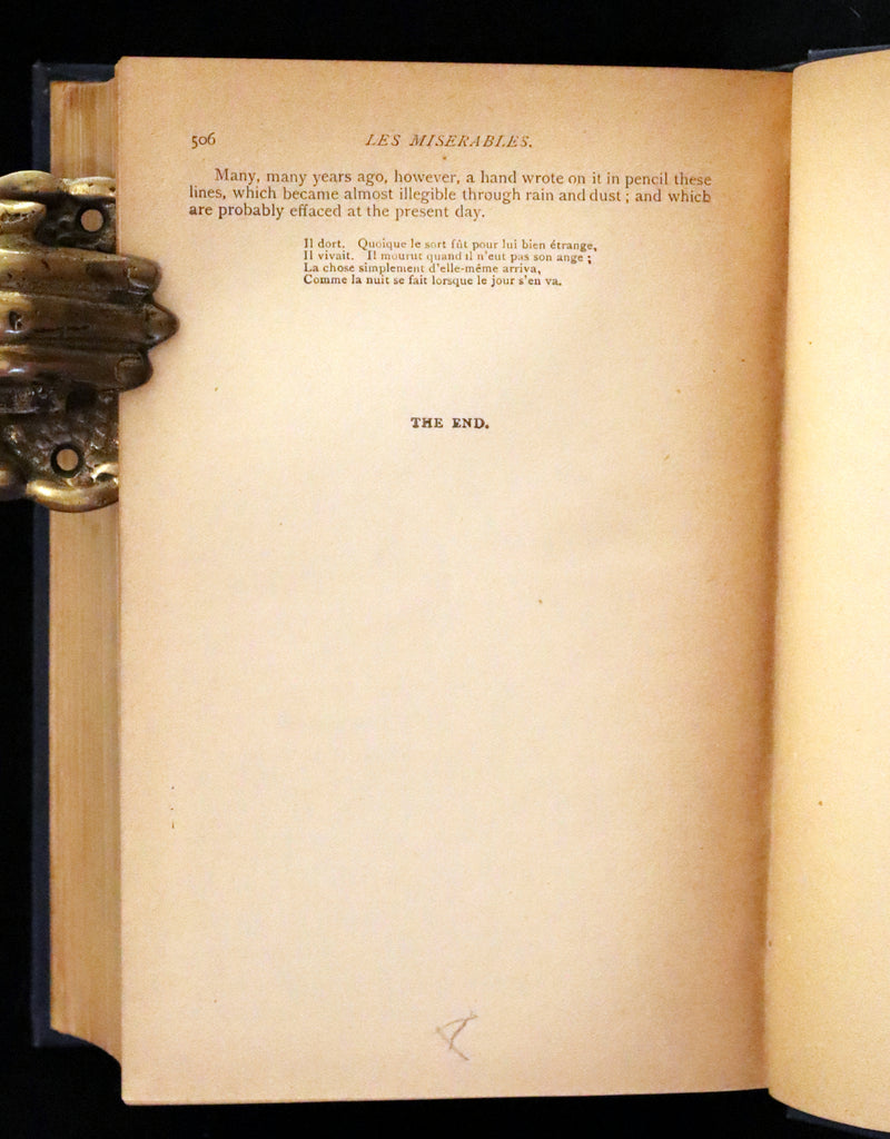 1890 Rare Victorian Book - Les Miserables by Victor Hugo. Illustrated.