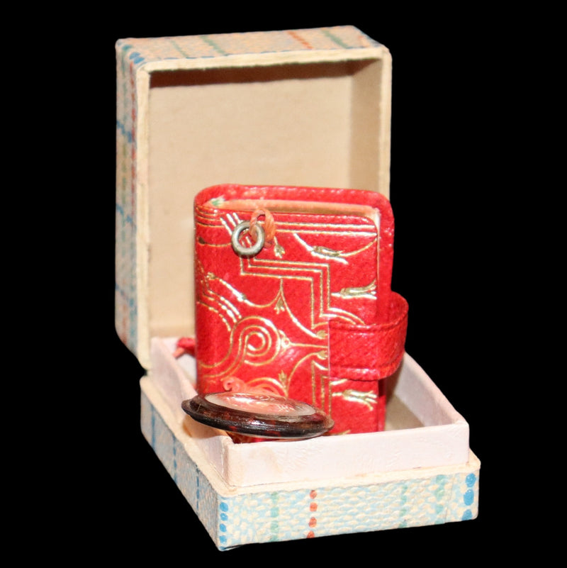 1920 Scarce Miniature Arabic Book - The Koran (Quran) published by Hans Steinbrener with magnifying lens.