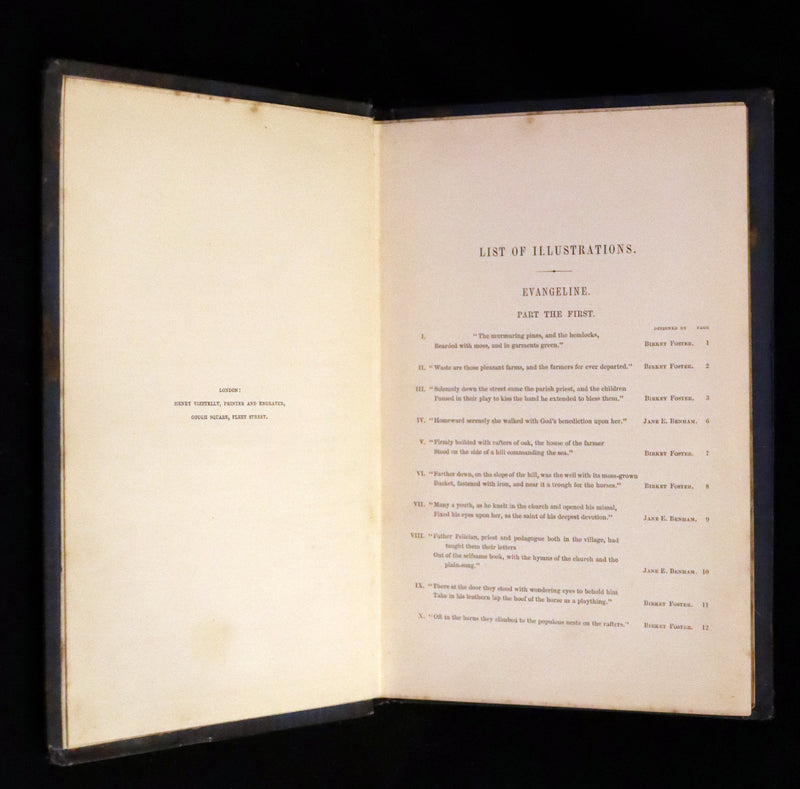 1852 Rare Victorian Book - Evangeline, A Tale of Acadie by Henry Wadsworth Longfellow. Illustrated.