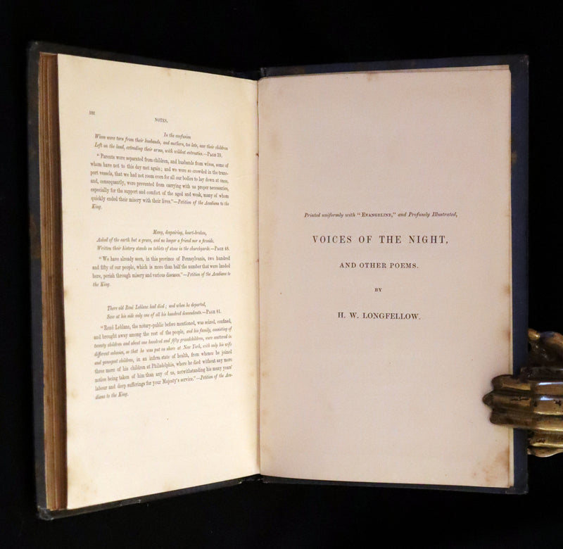 1852 Rare Victorian Book - Evangeline, A Tale of Acadie by Henry Wadsworth Longfellow. Illustrated.