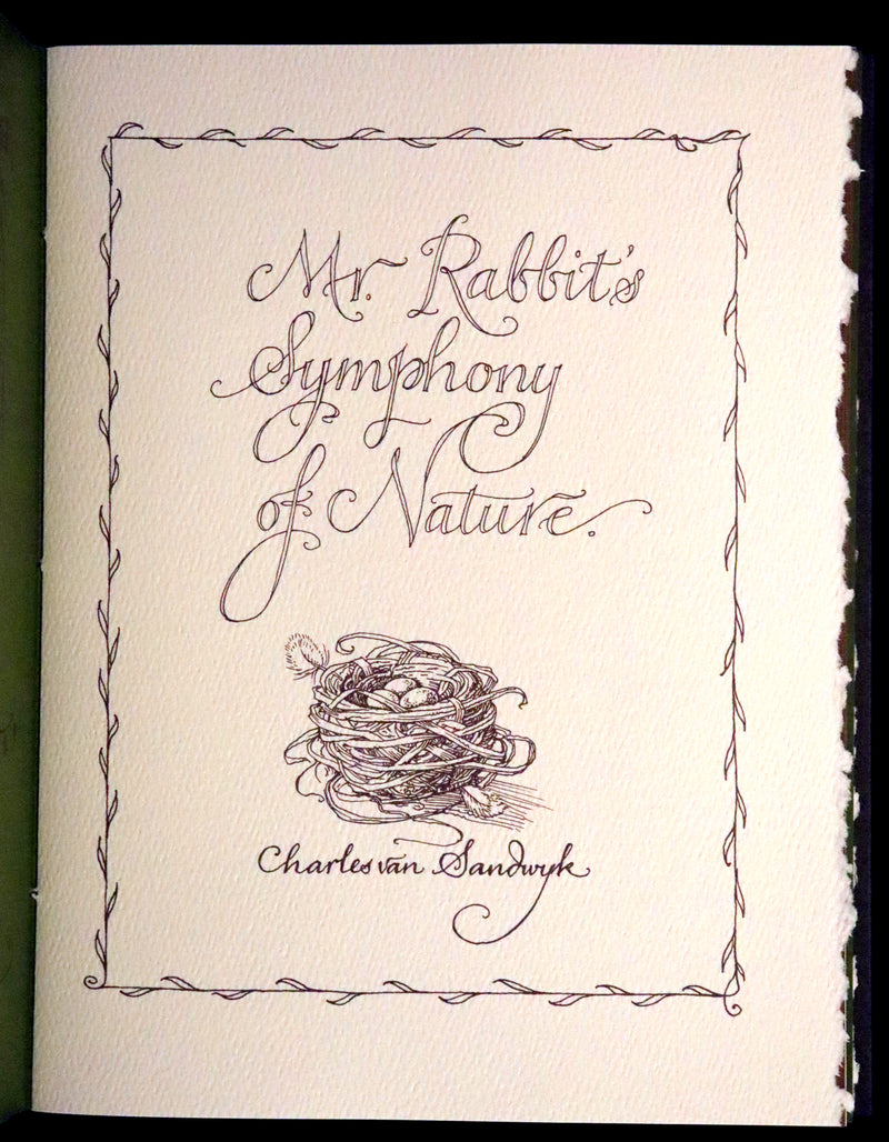 2008 Rare First Edition - Mr. Rabbit's Symphony of Nature by Charles van Sandwyk. With “frolicking frogs” bookmark.