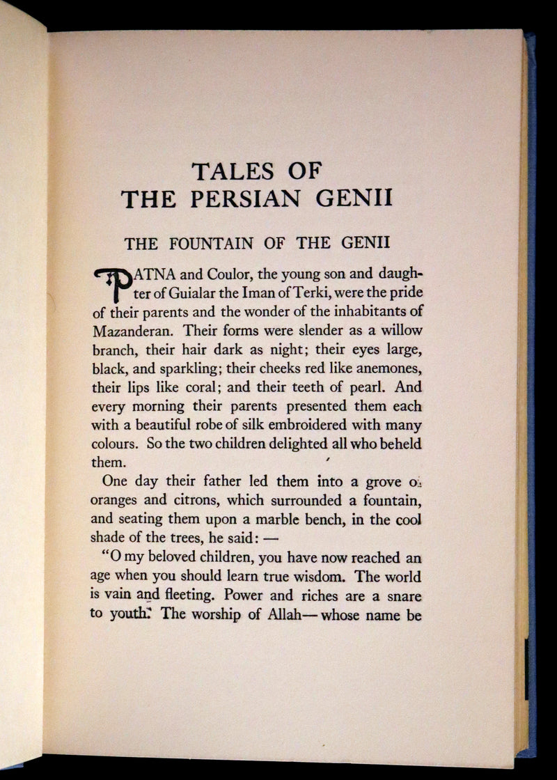 1917 Rare First Edition - Tales of the Persian Genii Illustrated by Willy Pogany.