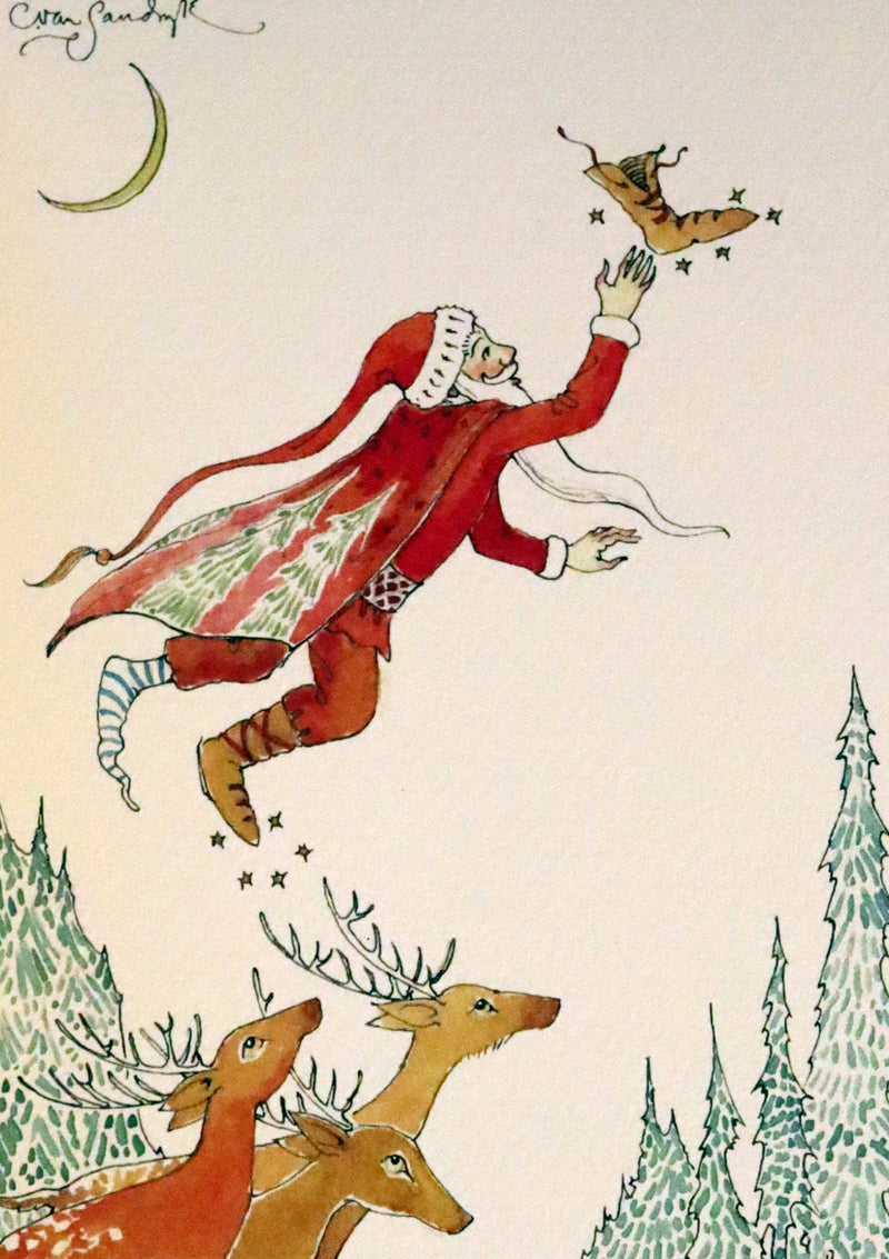 2018 Scarce First Edition - A Conversation with Old St. Nick at the North Pole by Charles van Sandwyk.