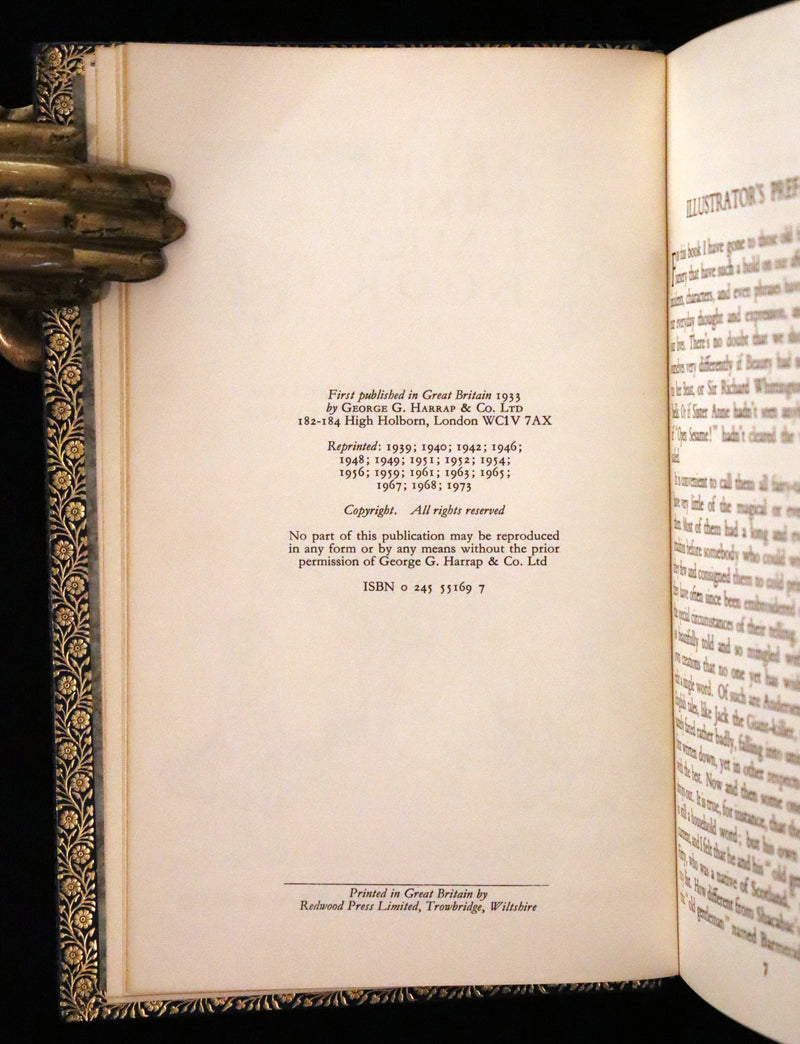 1973 Rare Book bound by Bayntun - The Arthur Rackham Fairy Book, Old Favourites with New Illustrations.