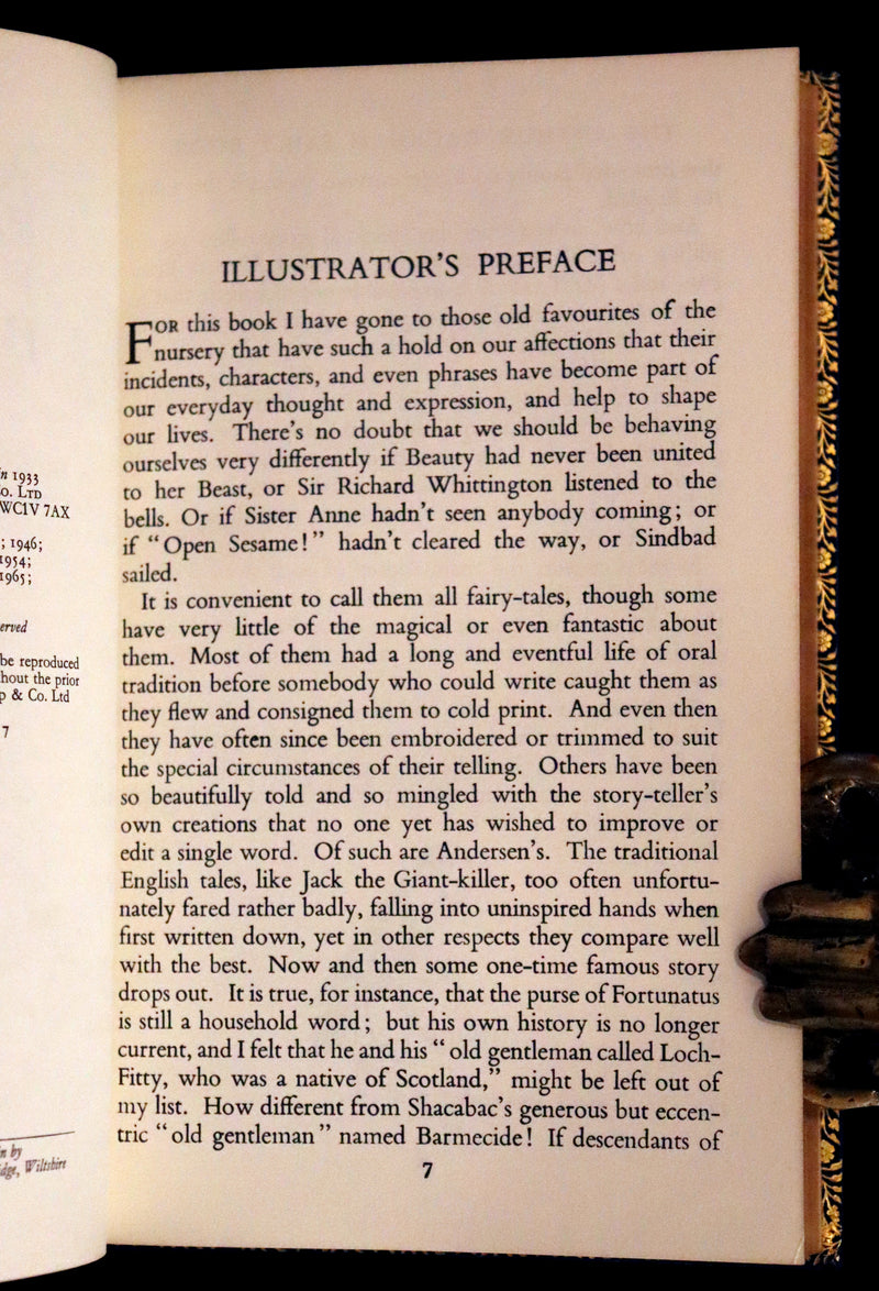 1973 Rare Book bound by Bayntun - The Arthur Rackham Fairy Book, Old Favourites with New Illustrations.