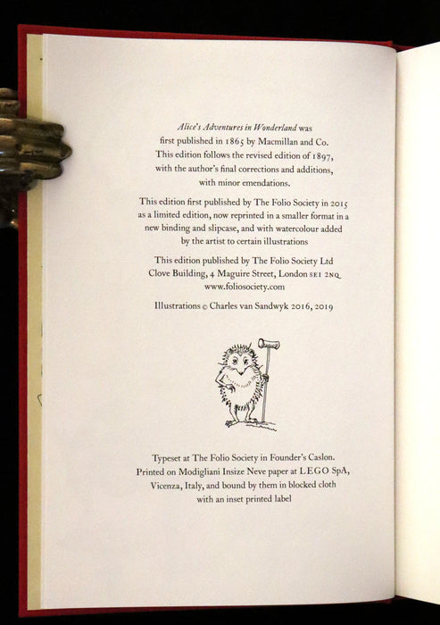 2019 Rare Signed First trade Edition - Alice's Adventures in Wonderland illustrated by Charles van Sandwyk.