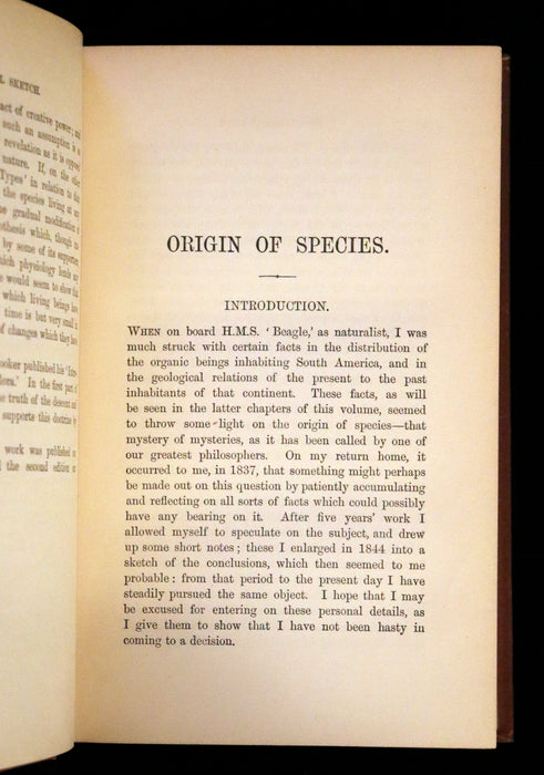 1889 Rare Book set - The Origin of Species, Natural Selection in the Struggle for Life by Charles Darwin.