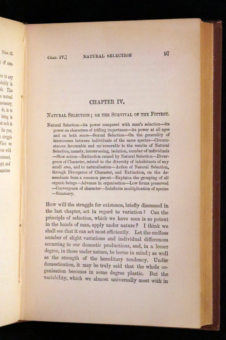 1889 Rare Book set - The Origin of Species, Natural Selection in the Struggle for Life by Charles Darwin.