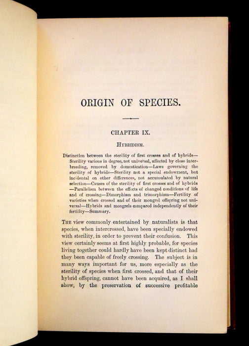 1889 Rare Book set - The Origin of Species, Natural Selection in the Struggle for Life by Charles Darwin.