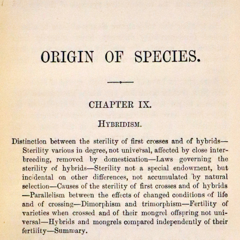 1889 Rare Book set - The Origin of Species, Natural Selection in the Struggle for Life by Charles Darwin.