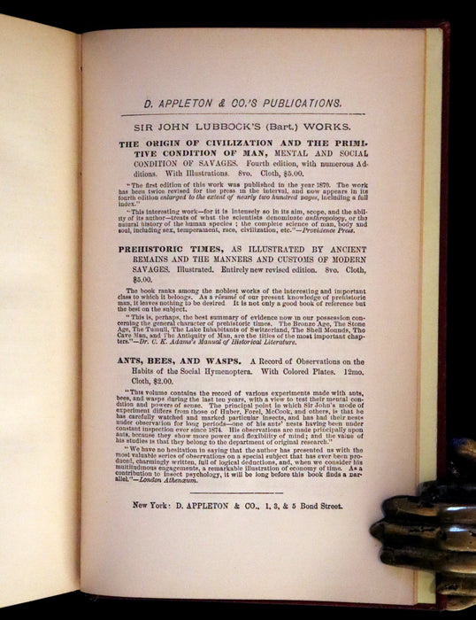 1889 Rare Book set - The Origin of Species, Natural Selection in the Struggle for Life by Charles Darwin.