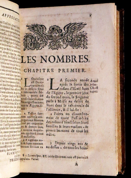 1686 Rare Latin French Bible - The Book of Numbers,  Les Nombres by Le Maistre de Sacy