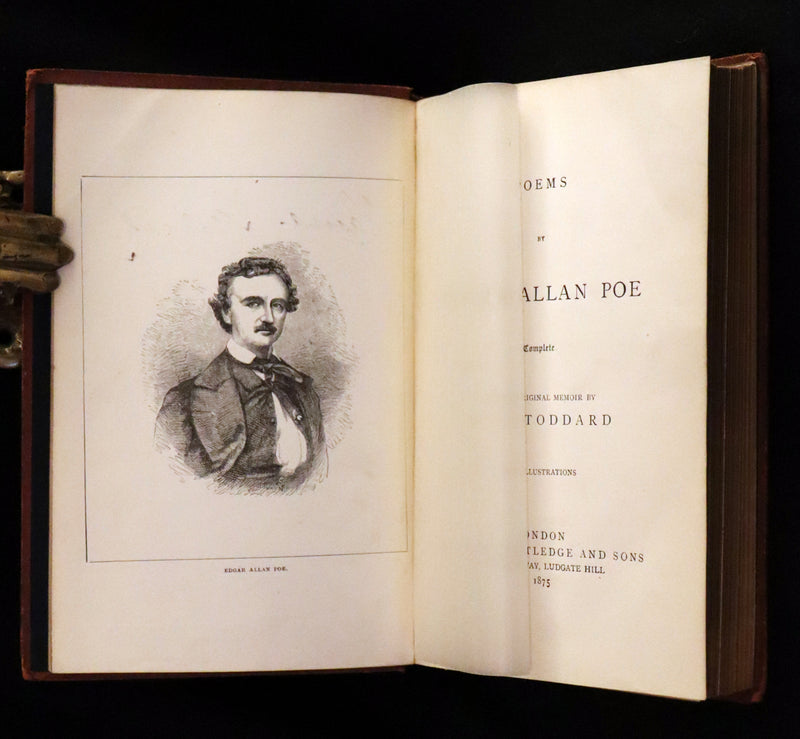1875 Rare Victorian Edition - Complete Poems by Edgar Allan POE (The Raven, Lenore, Ulalume, ...).