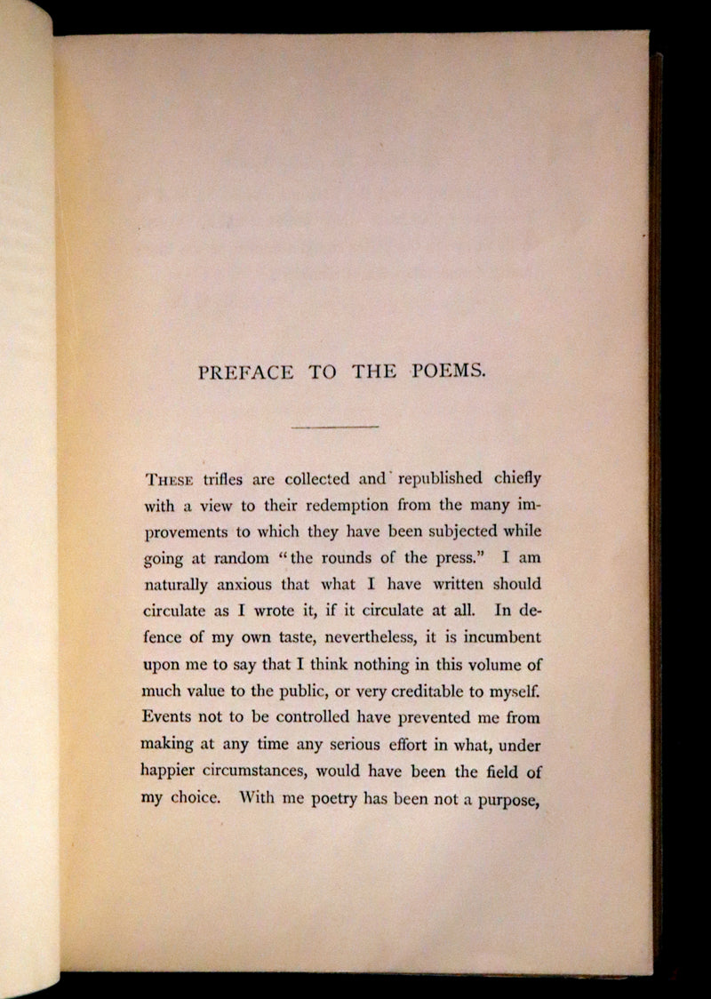 1875 Rare Victorian Edition - Complete Poems by Edgar Allan POE (The Raven, Lenore, Ulalume, ...).