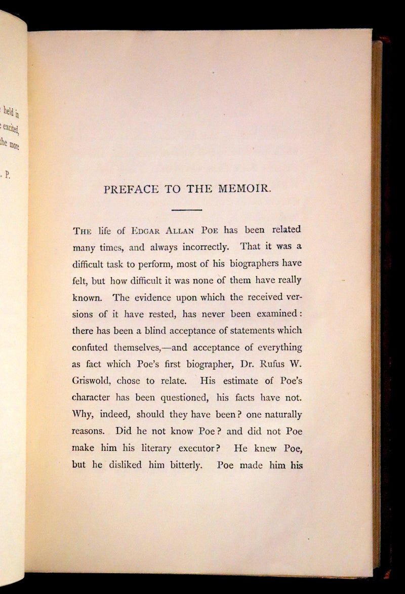 1875 Rare Victorian Edition - Complete Poems by Edgar Allan POE (The Raven, Lenore, Ulalume, ...).