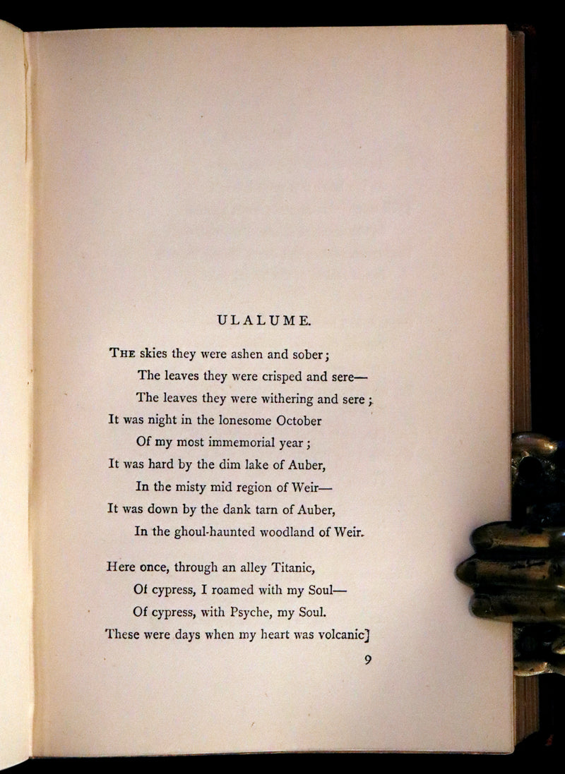1875 Rare Victorian Edition - Complete Poems by Edgar Allan POE (The Raven, Lenore, Ulalume, ...).