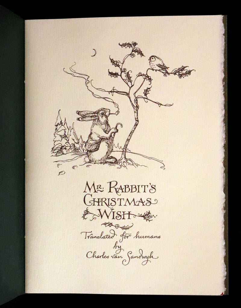 2007 Rare Book - Mr. Rabbit's Christmas Wish Translated for Humans by Charles van Sandwyk.