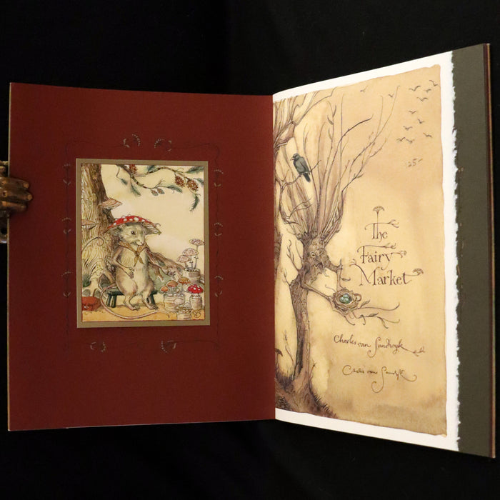 2009 Scarce Signed First Edition - The Fairy Market by Charles van Sandwyk dedicated to Arthur Rackham.