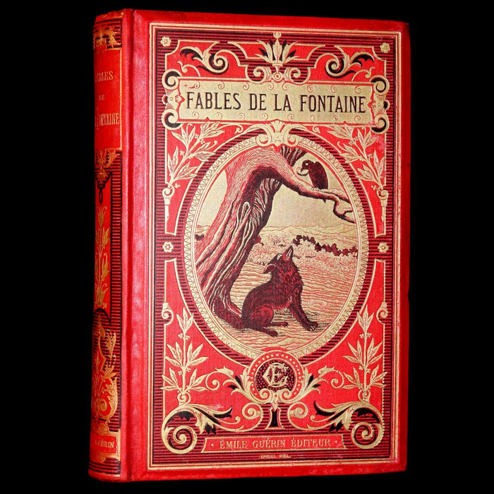 1890 Rare French Book - Fables de La Fontaine. Illustrated.