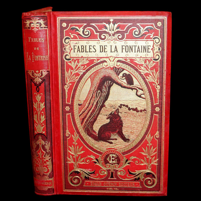 1890 Rare French Book - Fables de La Fontaine. Illustrated.