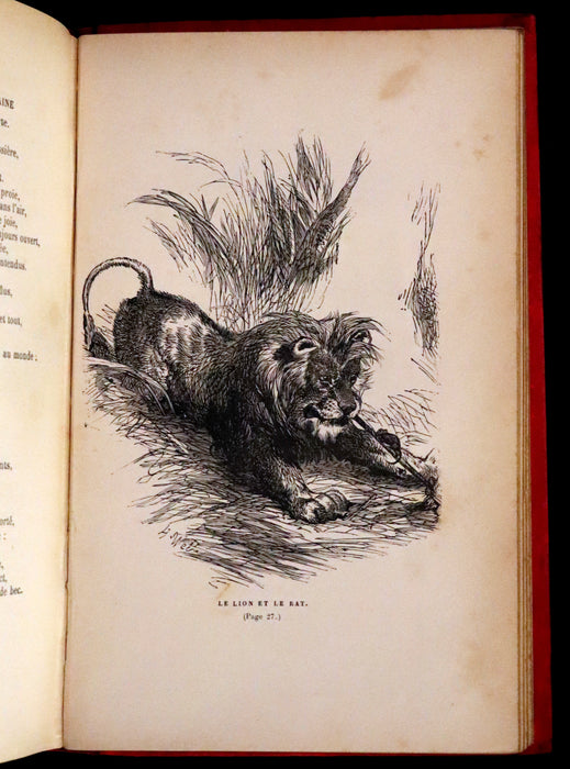 1890 Rare French Book - Fables de La Fontaine. Illustrated.