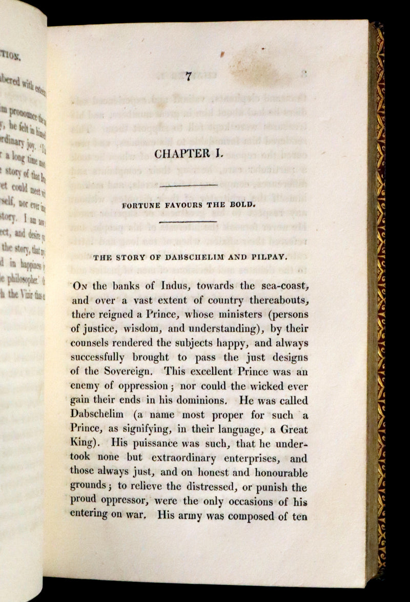 1818 Rare book in a beautiful binding - The Fables of Pilpay from ancient Indian and Persian wisdom. Illustrated.