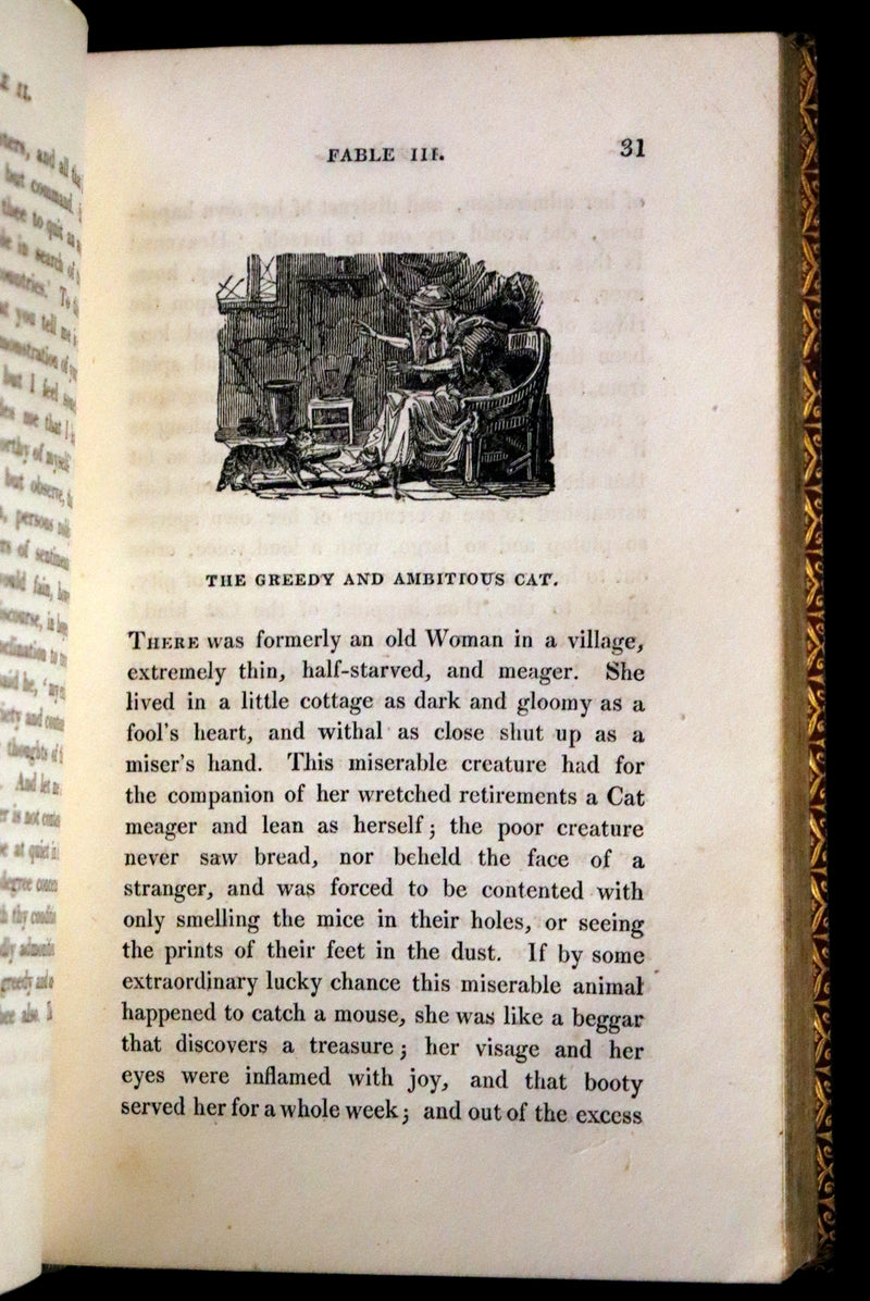 1818 Rare book in a beautiful binding - The Fables of Pilpay from ancient Indian and Persian wisdom. Illustrated.