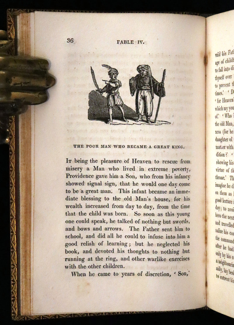 1818 Rare book in a beautiful binding - The Fables of Pilpay from ancient Indian and Persian wisdom. Illustrated.