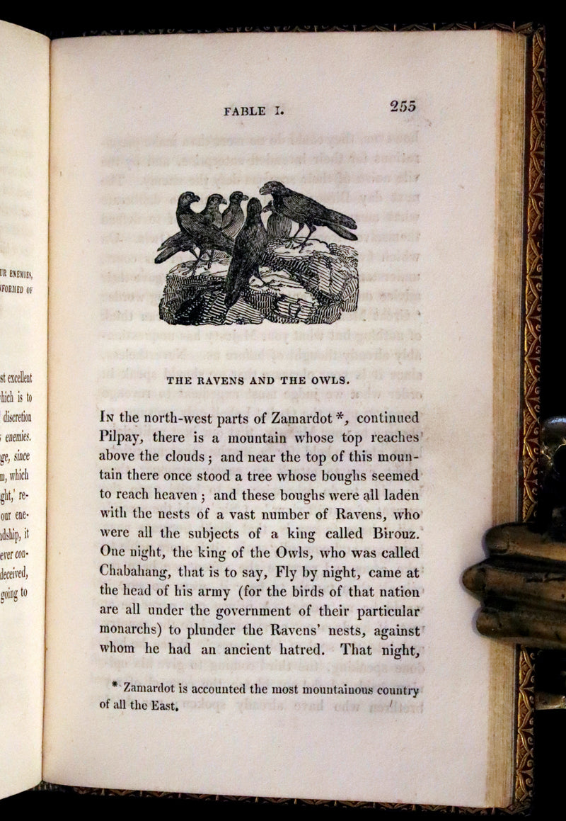 1818 Rare book in a beautiful binding - The Fables of Pilpay from ancient Indian and Persian wisdom. Illustrated.
