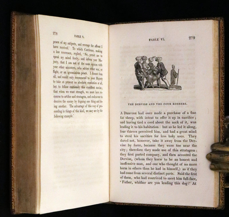 1818 Rare book in a beautiful binding - The Fables of Pilpay from ancient Indian and Persian wisdom. Illustrated.