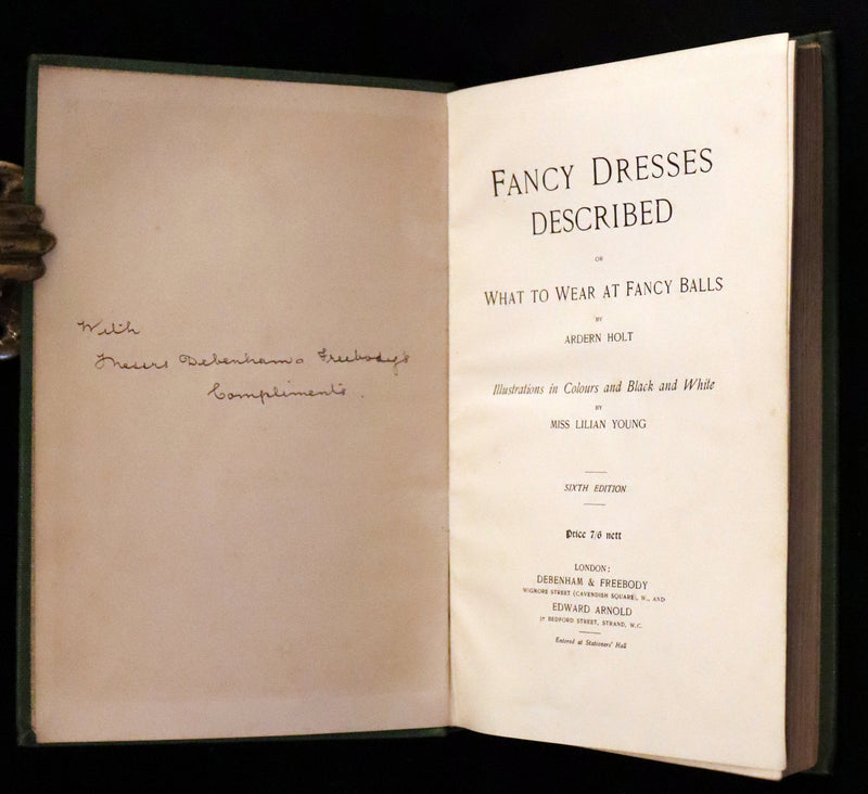 1896 Rare 19th-Century Fashion Book - Fancy Dresses Described or What to Wear at Fancy Balls color illustrated.