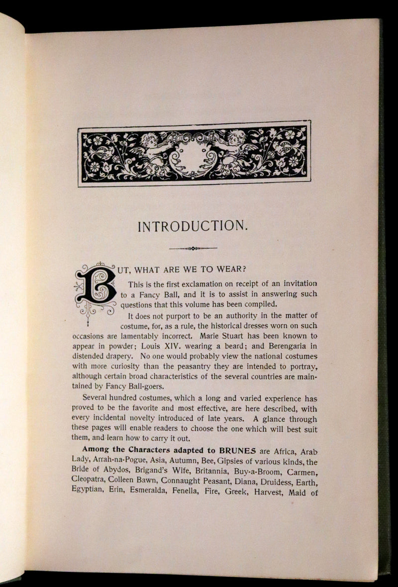 1896 Rare 19th-Century Fashion Book - Fancy Dresses Described or What to Wear at Fancy Balls color illustrated.