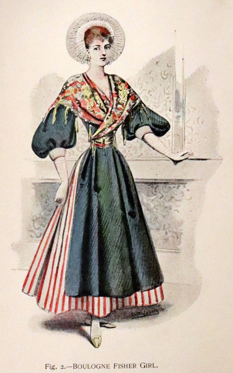 1896 Rare 19th-Century Fashion Book - Fancy Dresses Described or What to Wear at Fancy Balls color illustrated.