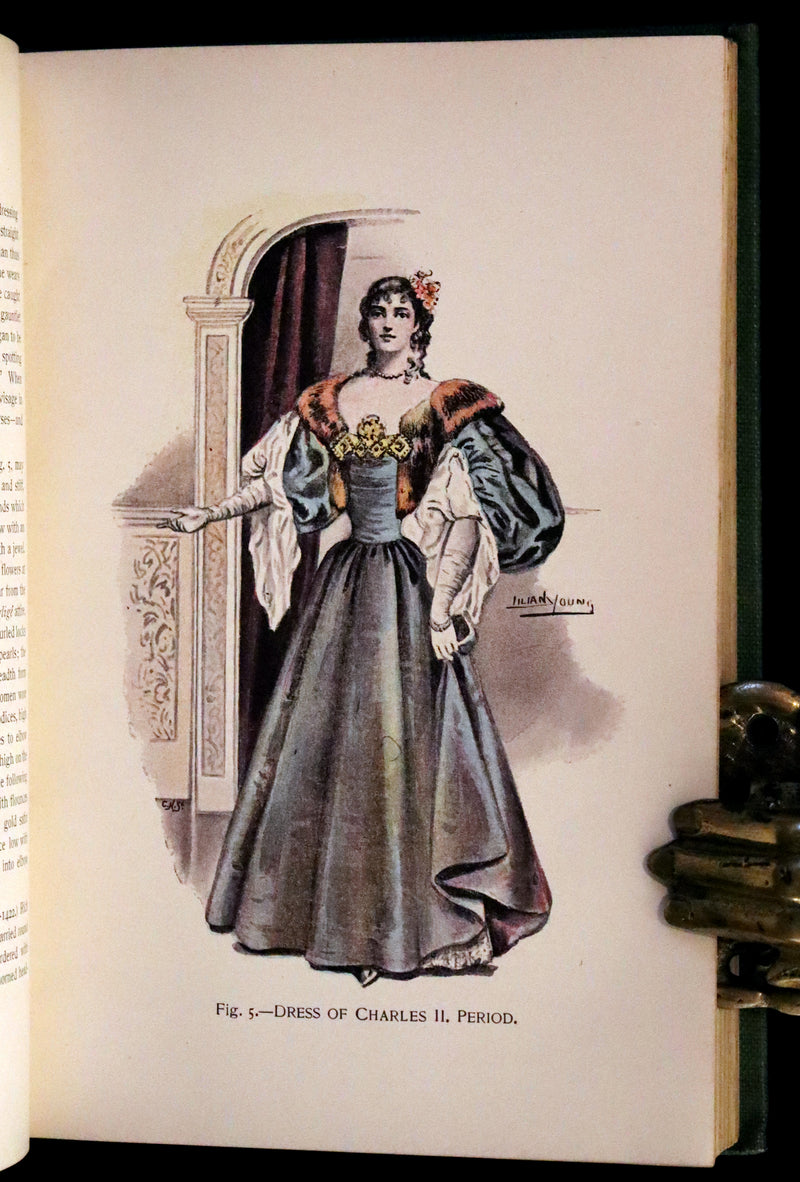 1896 Rare 19th-Century Fashion Book - Fancy Dresses Described or What to Wear at Fancy Balls color illustrated.