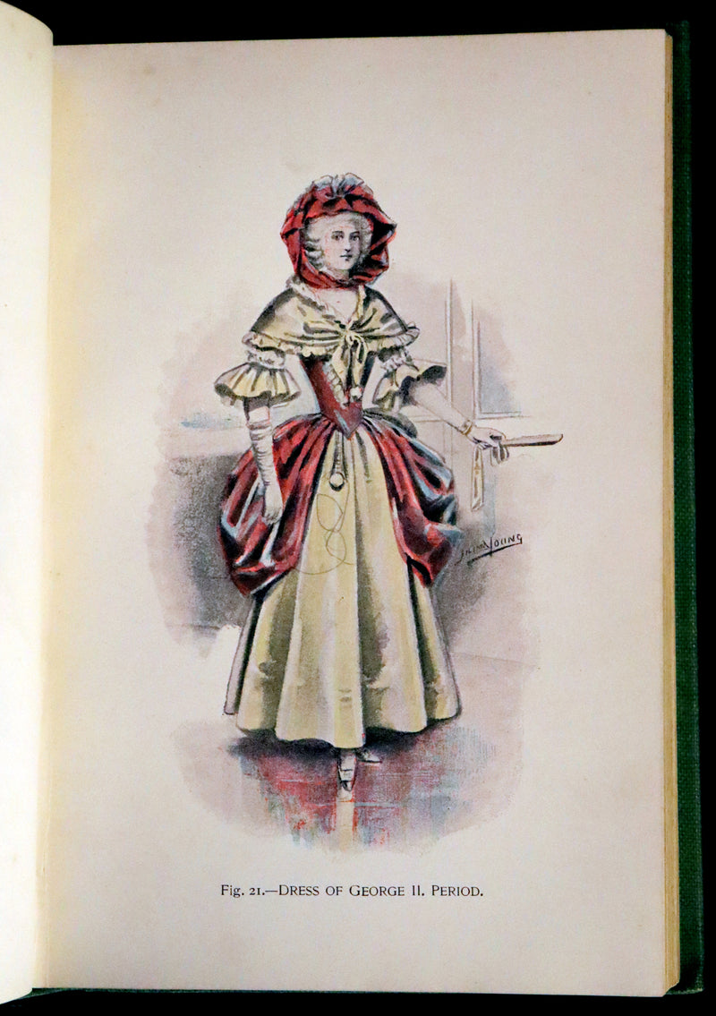1896 Rare 19th-Century Fashion Book - Fancy Dresses Described or What to Wear at Fancy Balls color illustrated.