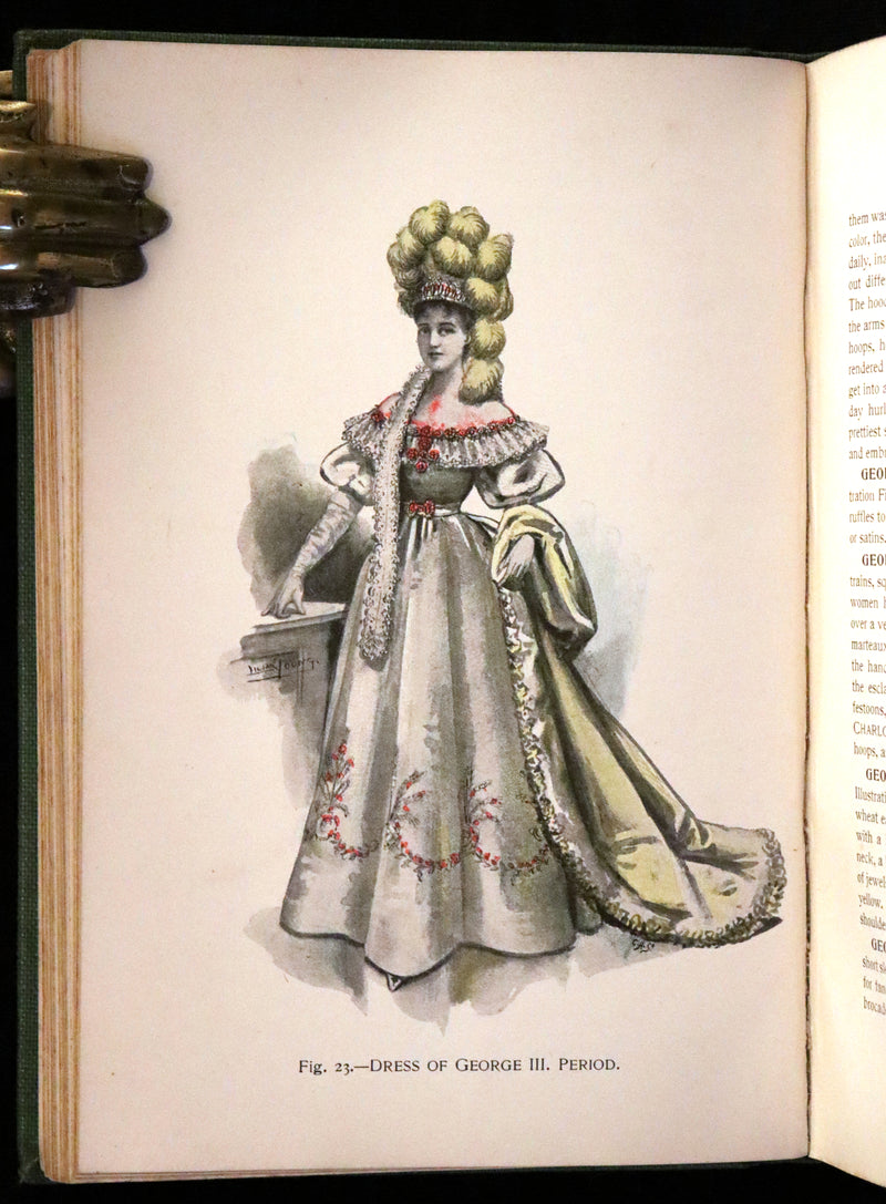 1896 Rare 19th-Century Fashion Book - Fancy Dresses Described or What to Wear at Fancy Balls color illustrated.