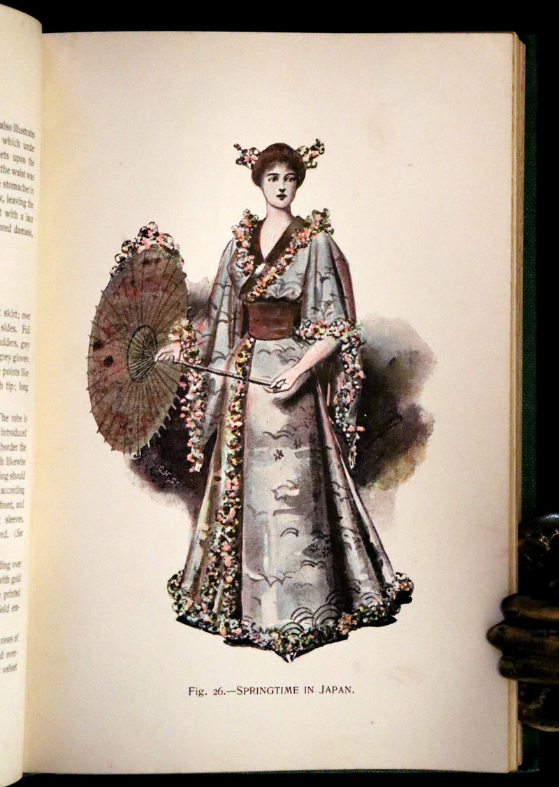 1896 Rare 19th-Century Fashion Book - Fancy Dresses Described or What to Wear at Fancy Balls color illustrated.
