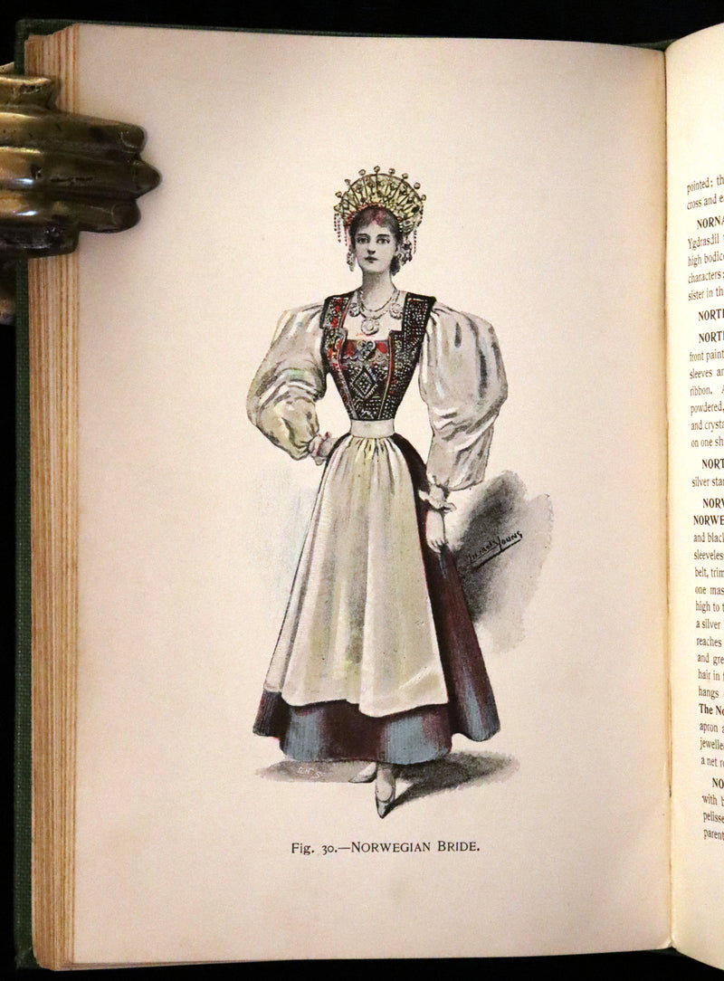 1896 Rare 19th-Century Fashion Book - Fancy Dresses Described or What to Wear at Fancy Balls color illustrated.