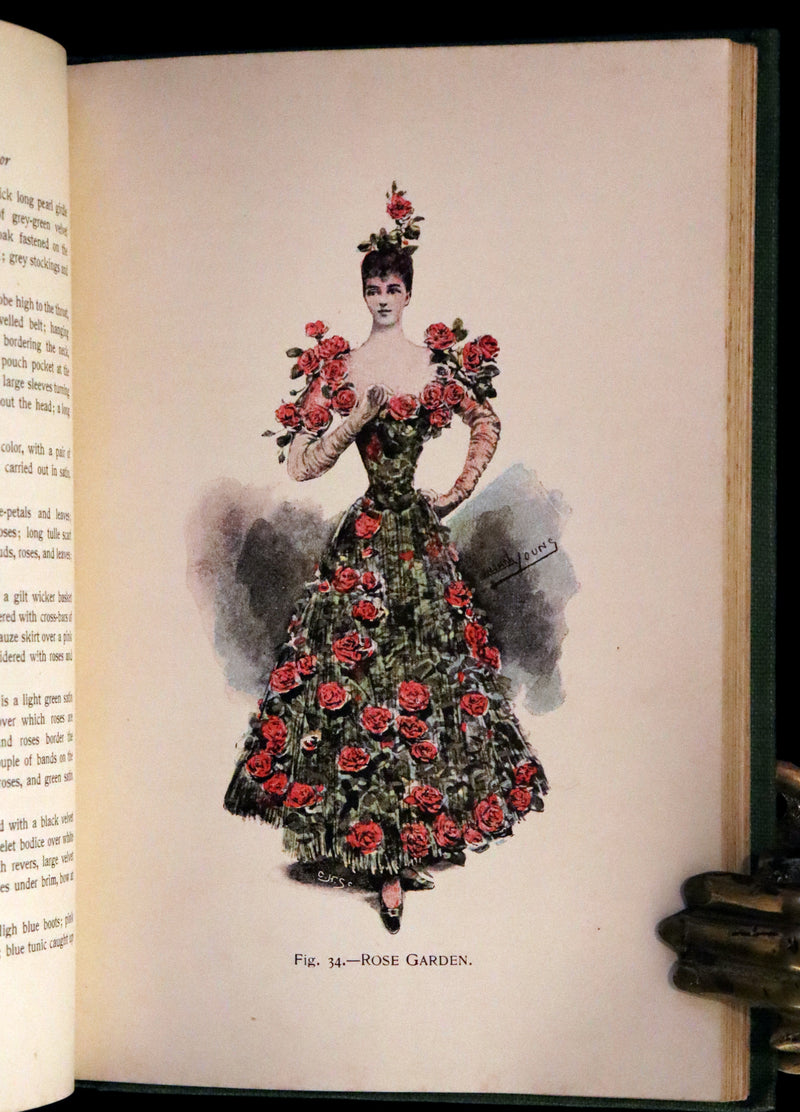 1896 Rare 19th-Century Fashion Book - Fancy Dresses Described or What to Wear at Fancy Balls color illustrated.